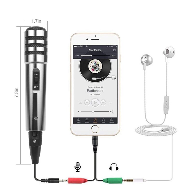 Kondensatormikrofon ,3.5mm studioopptak kringkasting datamaskinmikrofon med stativstativ for karaoke, spill, podcast, video