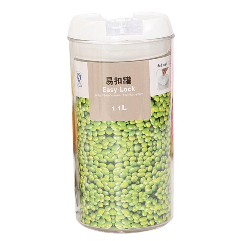 PP Food Storage Box Plastic Clear Container Set with Pour Lids Kitchen Storage Bottles Jars Sealed Dried Grains Tank 0.4L-1.2L: E 1.1L