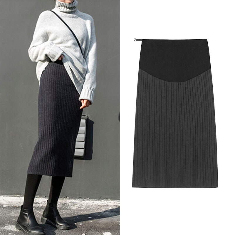Maternité jupe chaude courte laine tricot jupes de maternité pour les femmes enceintes grande taille jupe de grossesse nouveauté