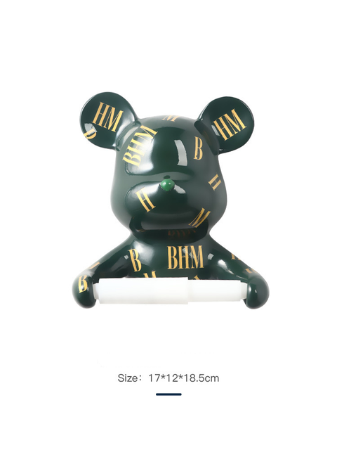 Gibbon Statue Wand Dekoration Wc Tissue Halter Loo Ledge Schwarz Affe skulptur figuren Hängen Rolle Tissue halter: Green bear