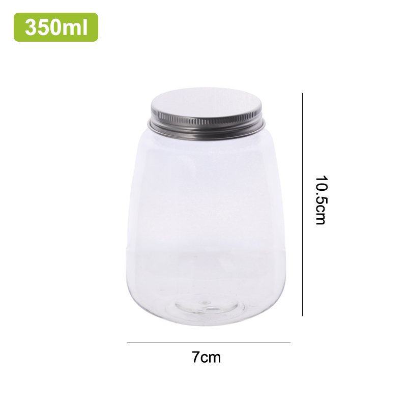 1pcs Plastic Milk Tea Drink Bottle Take Out Coffee Milk Tea Bar Supplies Mason Jars Drink Storage Containers For Food Party: black