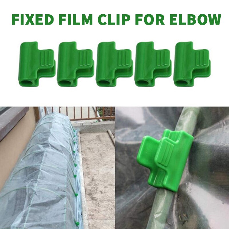 Plant Clips 20 Stuks Groen Pijp Klemmen Vaste Film Clips Tuin Accessoires 11Mm/0.43Inch Stakes Kas Outdoor rij Cover Clips