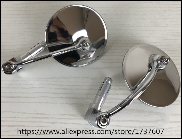 1pair cafe racer Motorcycle Rearview Mirrors /Stainless steel stem Vintage motorcycle Side Mirrors