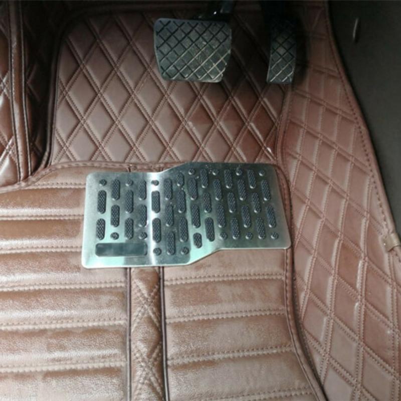 Tapis de sol antidérapant Auto plaque d'acier inoxydable panneau de coup de pied repose-pieds