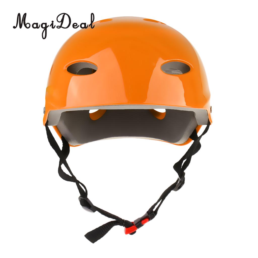 MagiDeal CE Approvato Acqua Sicurezza e prevenzione nello sport Casco Wakeboard Kayak Canoa Barca Deriva Surf Skateboard di Protezione In Bicicletta Cappello di S M L: S Orange