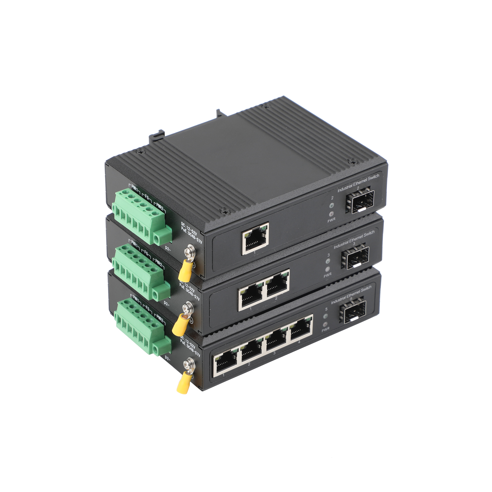 1PCS 100M/1000M SFP Industrial Converter 1 SFP to 1/2/4 POE Transceiver 10/100/1000M Fiber Optic Switch Industrial Network