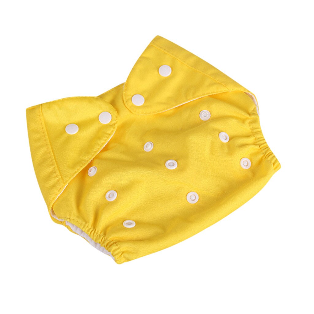 Baby kid Newborn Reusable Nappies Adjustable Diaper Washable Cloth Diaper: YELLOW