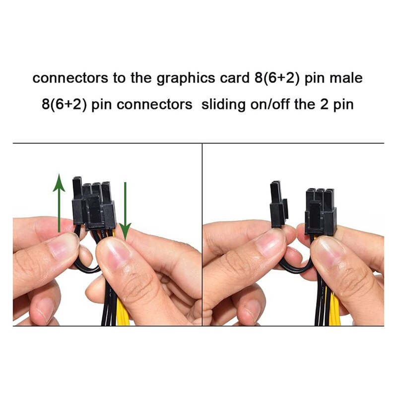 18 Awg 8Pin Mijnbouw Kabel, Gpu Power Kabel Voor Bitcoin Mining, vga 8 Pin Female Naar 8Pin (6 + 2) Mannelijke, Pcie Splitter Kabel