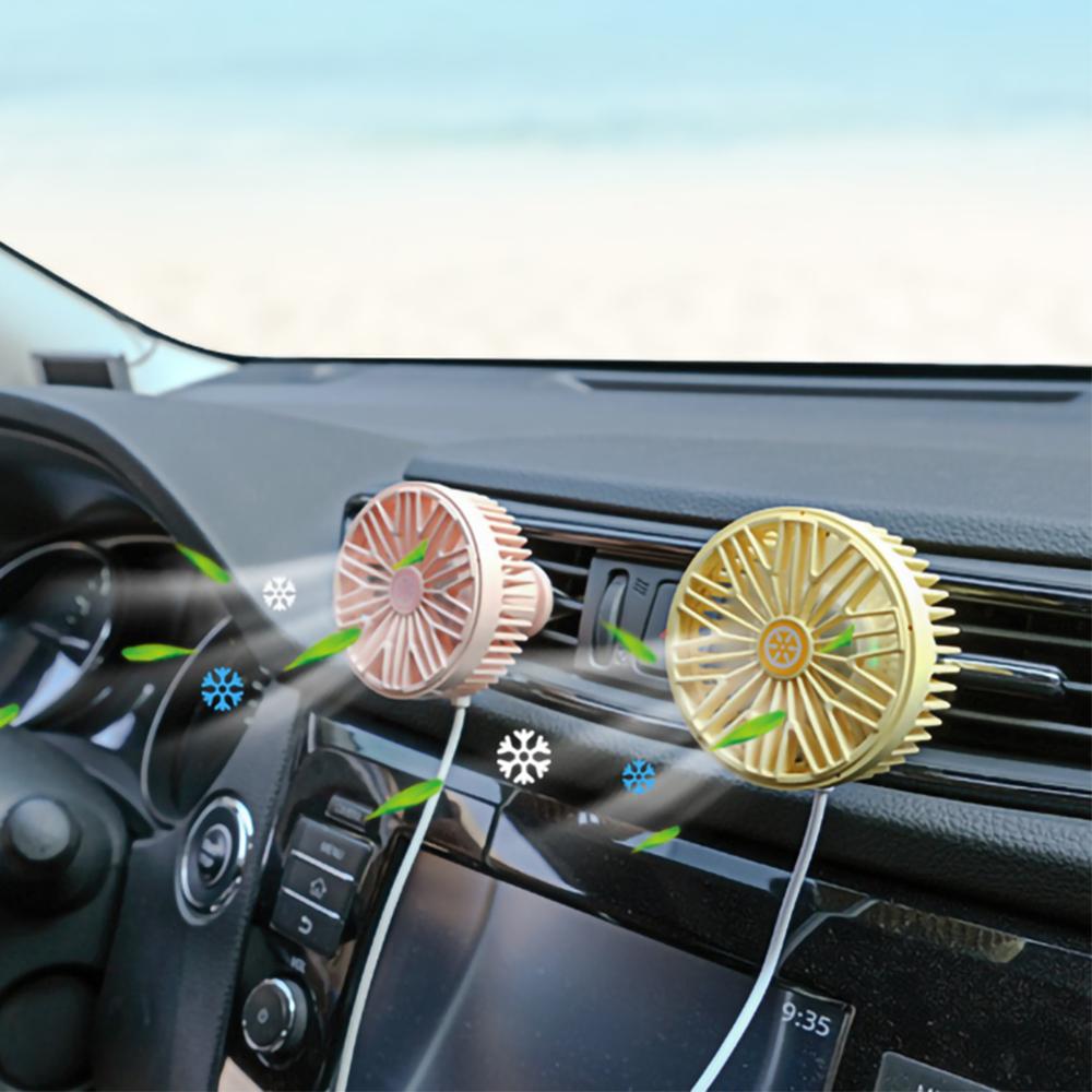 Car Outlet Fan 360 Degree Rotating Car Air Vent Fan Car Cooling Accessories Swing Fan Car Interior Accessories Auto Backseat Fan