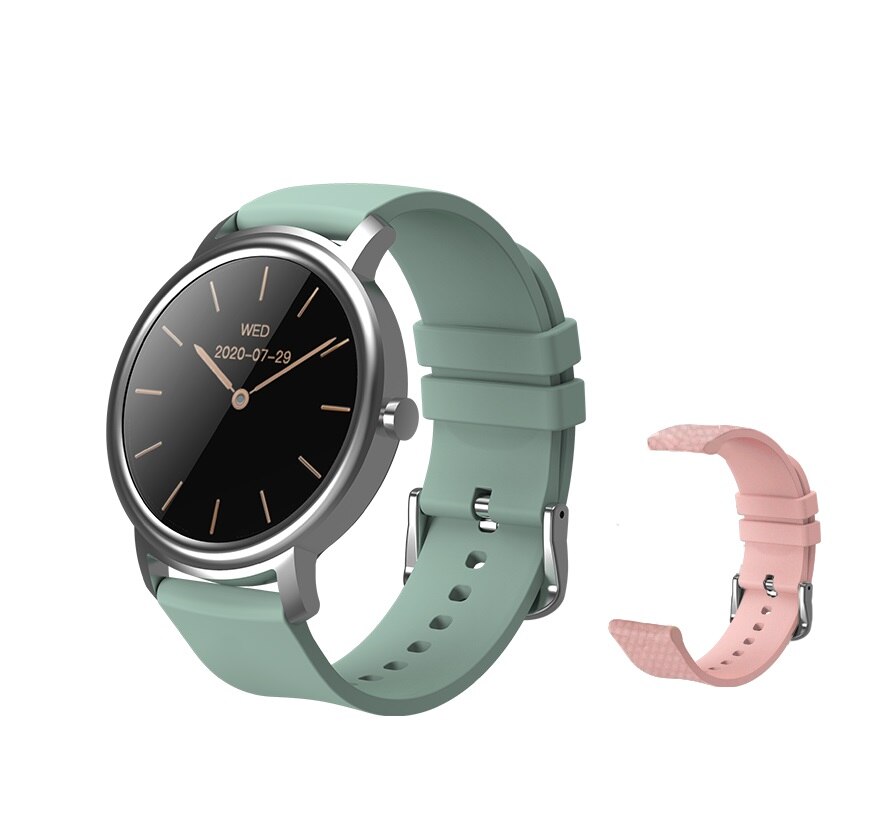 Mibro ar relógio inteligente android ios relógio de fitness ip68 à prova dip68 água bluetooth 5.0 monitor sono freqüência cardíaca rastreador smartwatch: Silver Add Pink