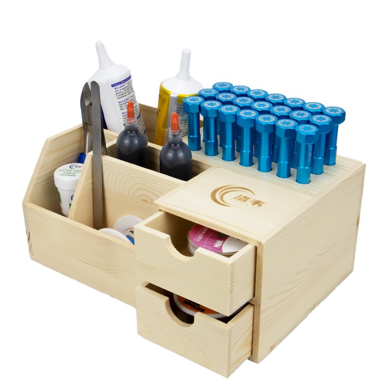 sterben Neueste Multifunktionale Holz Lagerung Kasten Schraubendreher Pinzette Halfter praktisch Reparatur Schreibtisch Lager Werkzeug Teile Kasten