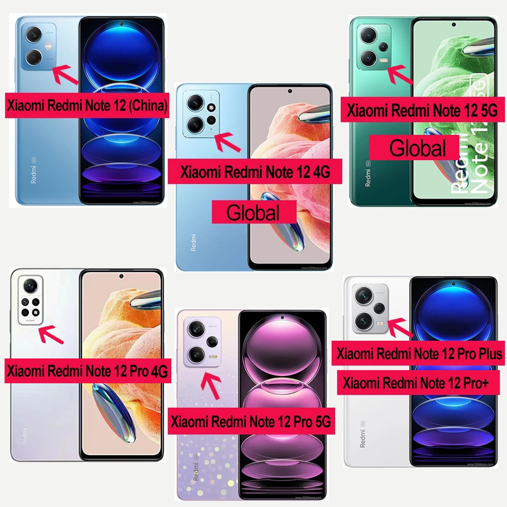 Voor Xiaomi Redmi Note 12 4G 5G Case Cover Shockproof Terug Slide Camera Lens Ring Houder Fundas Redmi Note 12 Pro 12Pro + 12S Case