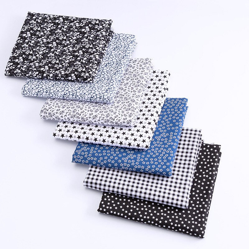 7pcs/set Vintage Floral Patchwork Fabric 100% Cotton Printed Cloth DIY Handmade Accessories for Sewing Dolls Needlework Material: 11