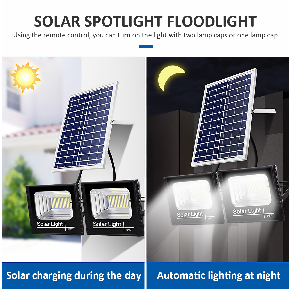 Luces solares para exteriores, luz LED de pared, foco de edificios, lámpara impermeable IP67, iluminación de emergencia para Patio