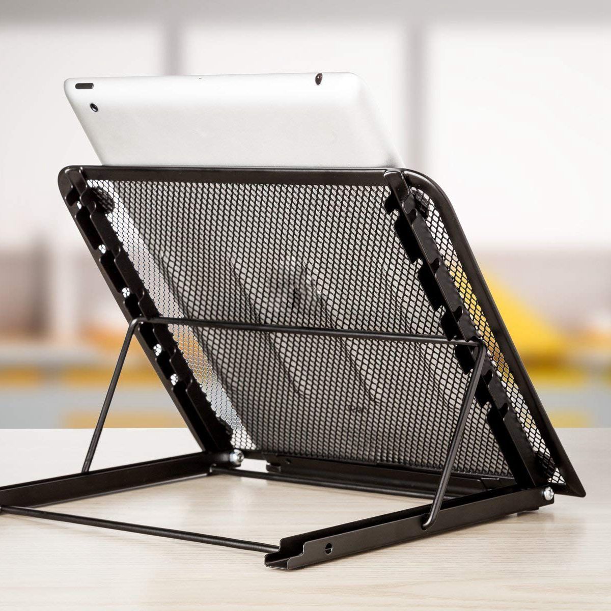 Mesh Ventilated Adjustable Laptop Stand for Laptop/Notebook /Tablet and more (Black)