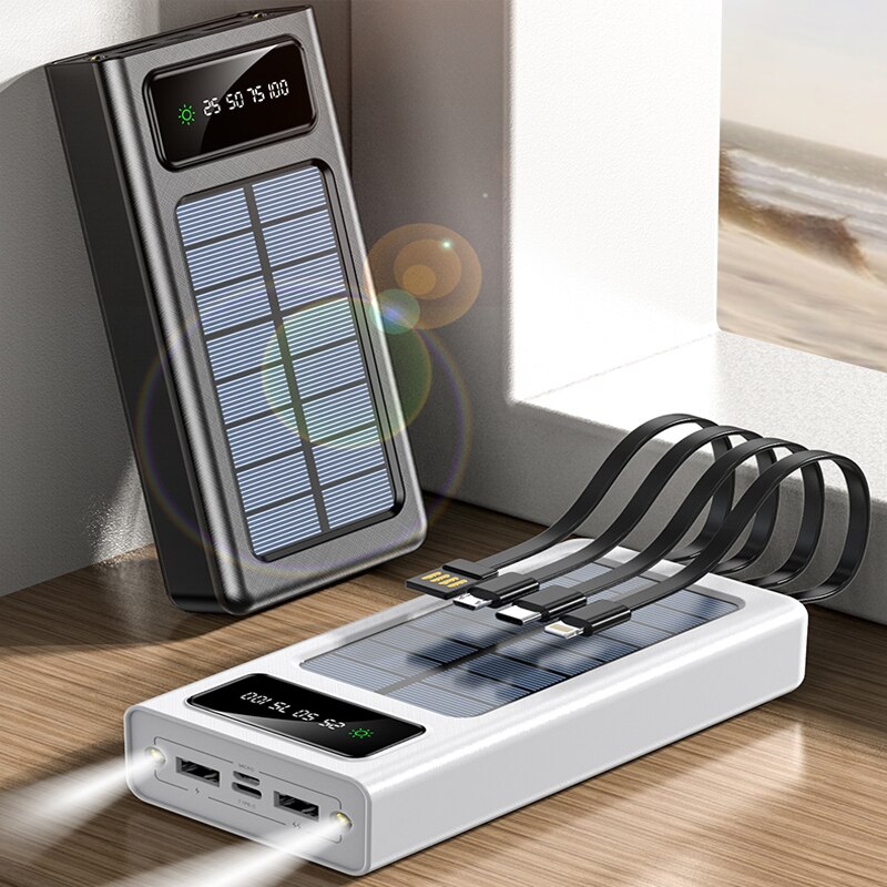 80000 mah solar-powerbank mit hoher kapazität zum laden von smartphones, externer akku, schnellladegerät für xiaomi, iphone und samsung