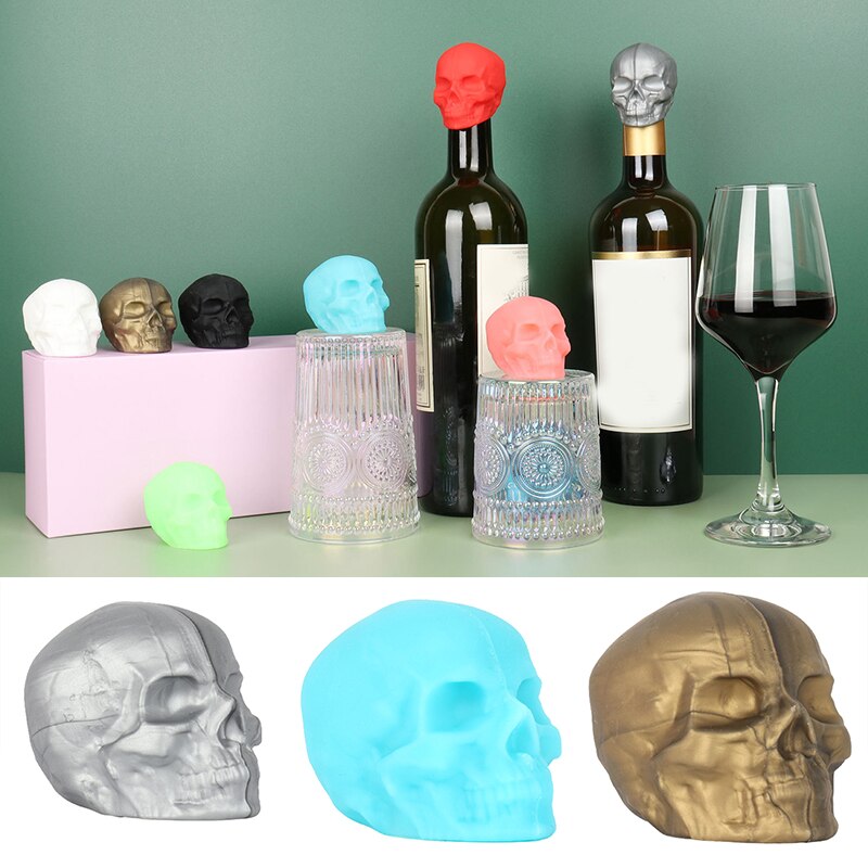Wine Bottle Stopper Silicone Reusable Skull Shape Silicone Bottle Cork Keep Wine Fresh For Home Party XHC88