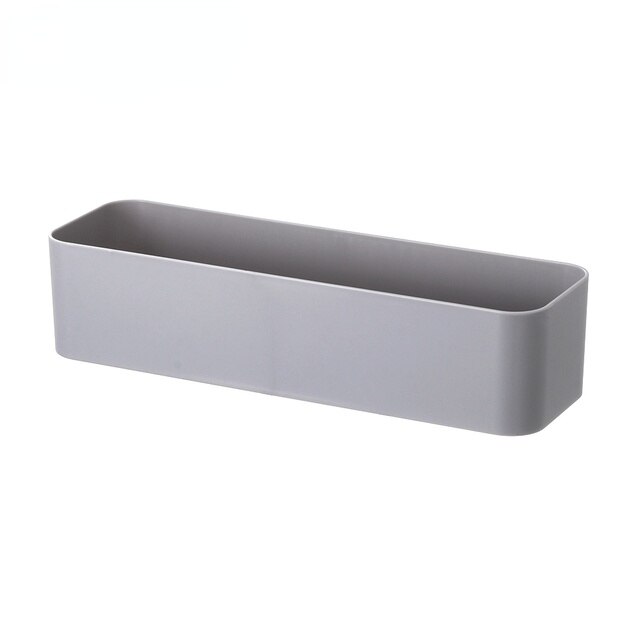 Boîte de rangement murale en plastique, support de télécommande, décoration de la maison, boîte de rangement de cosmétiques, support mural: L-grey