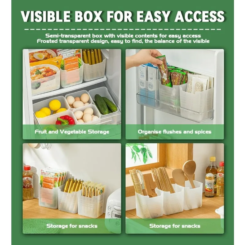 Cajas de almacenamiento de puerta lateral para nevera, caja de conservación de alimentos para frutas y verduras, organizadores de refrigerador que ahorran espacio, contenedores de cocina