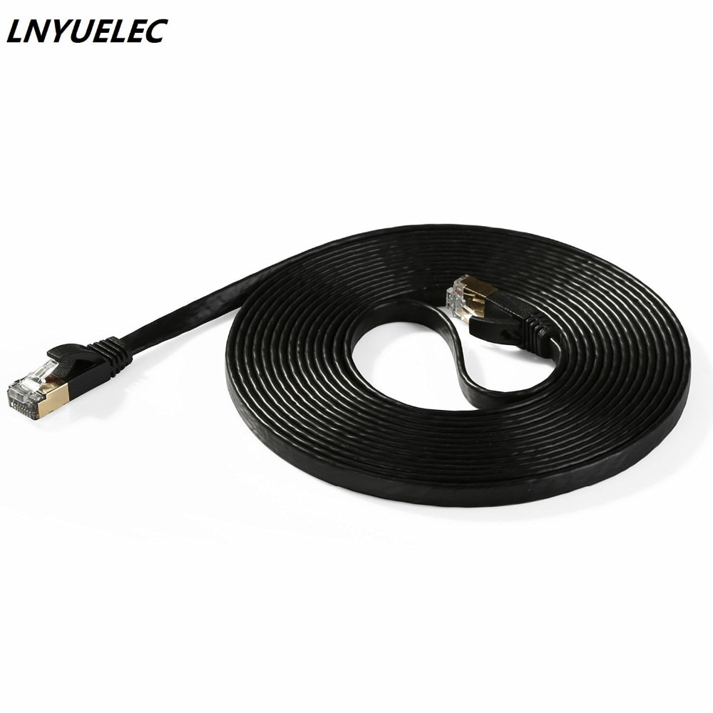 Lnyuelec CAT7 RJ45 Patch Ethernet LAN Network Cable For Router Switch gold plated cat7 network cable RJ45 8P8C GOLD PLATED PLUG