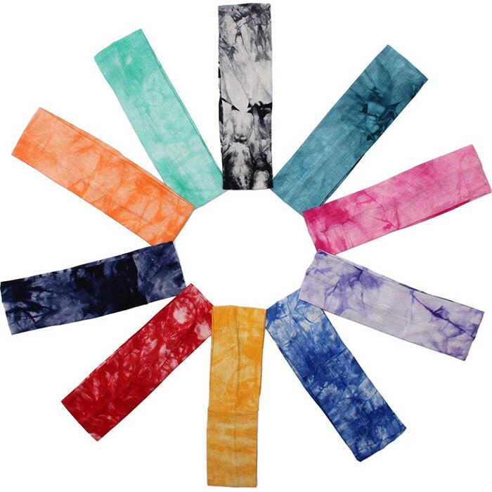 2 inch Tie Dye Cheetah Bos Boom Chevron Zebra Katoen Stretch Hoofdbanden Sport Meisje Haarbanden Bandage Gom Tulband Bandana