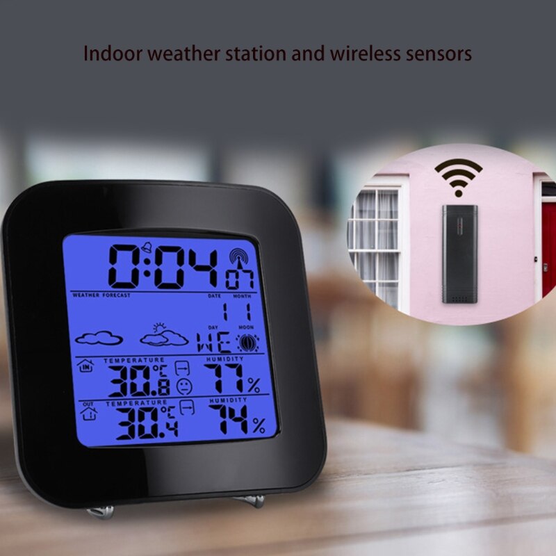 Weather Station Wireless Digital Indoor Outdoor Thermometer Hygrometer LCD Display &amp; External Sensor Weather Fore-cast