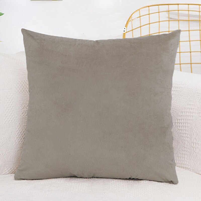 Velvet Cushion Cover Pillowcase Solid Color Pillow Case Decor Sofa Throw Pillows Room Pillow Cover Decorative 60x60: khaki10