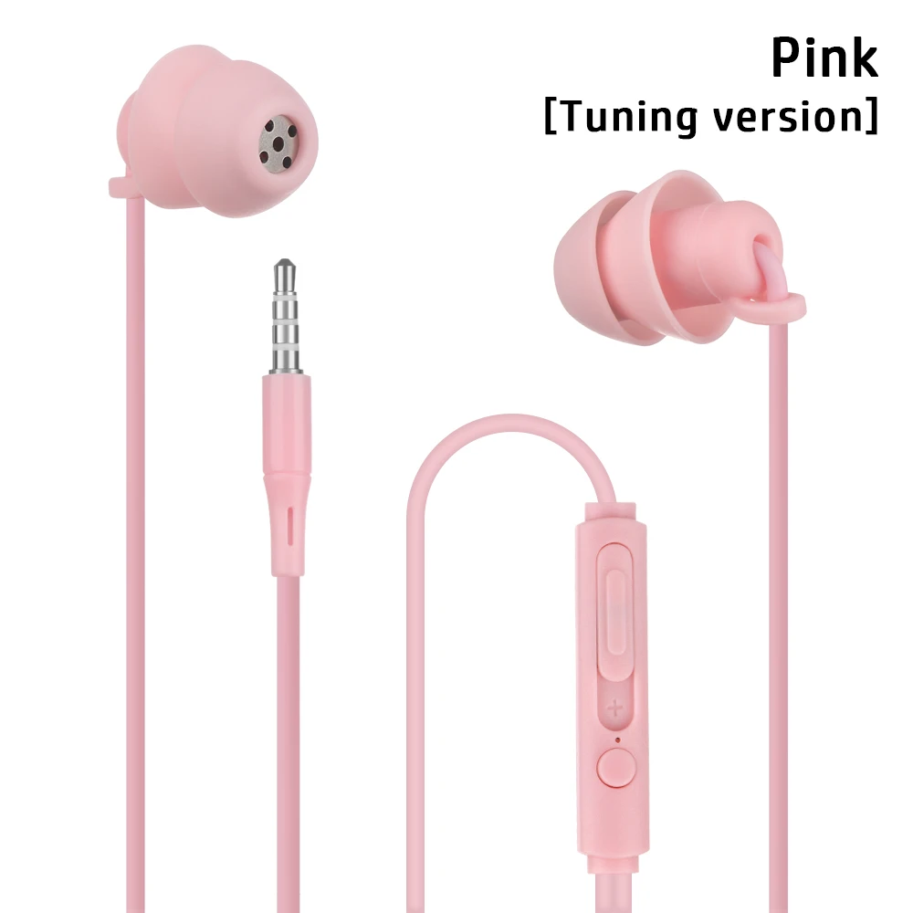 3.5mm Wired Noise Reduction Earphones Stereo Silica Gel In-Ear Headset Sleep Headphones Suitable For Android Phone: black