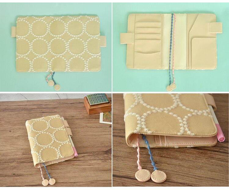 Cute Embroidery Soft Cloth Cover For Standard A5/A6 Fitted Paper Book 1 Piece