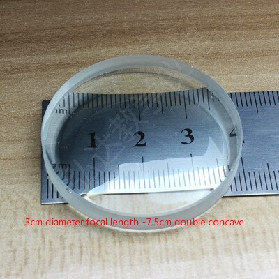3 stk. glaslinse 3 cm 4 cm 5cm konveks linse konkav linse plan-konveks linse brændvidde måling fysisk optik eksperiment: Elfenben