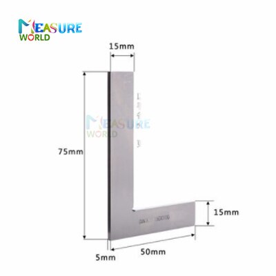 90 Degree Flat Edge Square Carpenter Square Bladed Try Square Angle Square L-shaped Carpenter's Ruler Marking Gauge Carpenter: 75x50 Square 90DEG