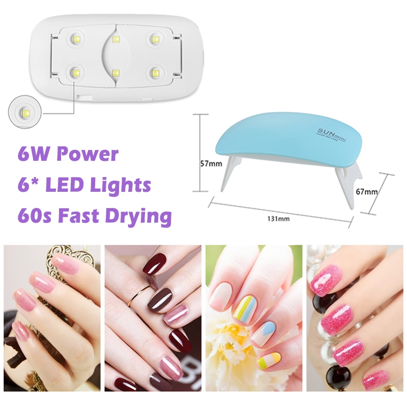 6W Nagel Droger Uv Led Verlichting Draagbare Thuisgebruik Nail Uv Gel Vernis Sneldrogende Machine Usb 6W led Uv Lamp Droger Nail Art Gereedschap