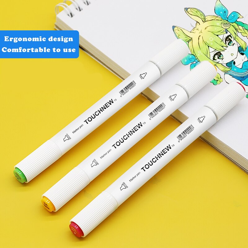 TOUCHNEW T8 30/40/60/80/168 Colors Markers Manga Drawing Markers Pen Alcohol Based Sketch Felt-Tip Twin Brush Pen Art Supplies