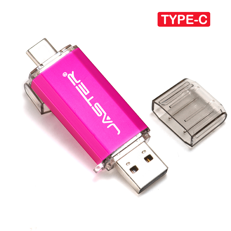 High Speed TYPE-C USB 2.0 Flash Drive 64GB Rotatable OTG Pen Drive 32GB 128GB 256GB Memory Stick for Mobile Phone Black Pendrive: Pink / 4GB
