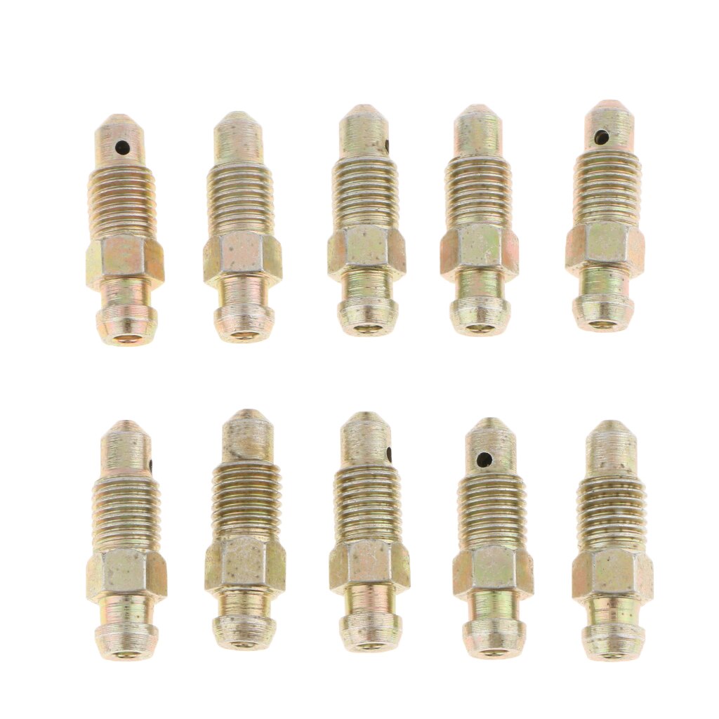 10 stk universal metal 26mm motorcykel bremseudlufter nippel caliper udluftningsskruer sæt  m8*1mm til bil motorcykel