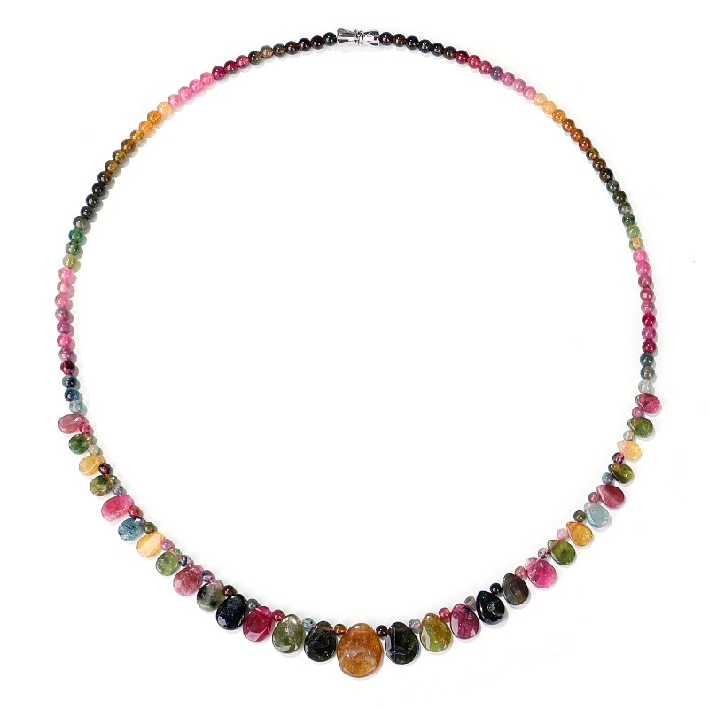 Handmade Tourmaline Natural Stone Choker Necklace With Raindrop Pendant Princess Necklace For Women Birthday Jewelry
