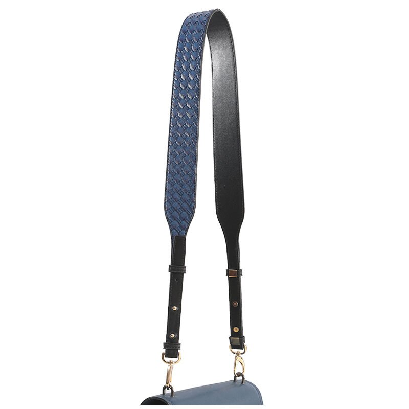 Mærke vævemønster justerbar taske bred rem kvinders læder skulder crossbody rem taske tilbehør