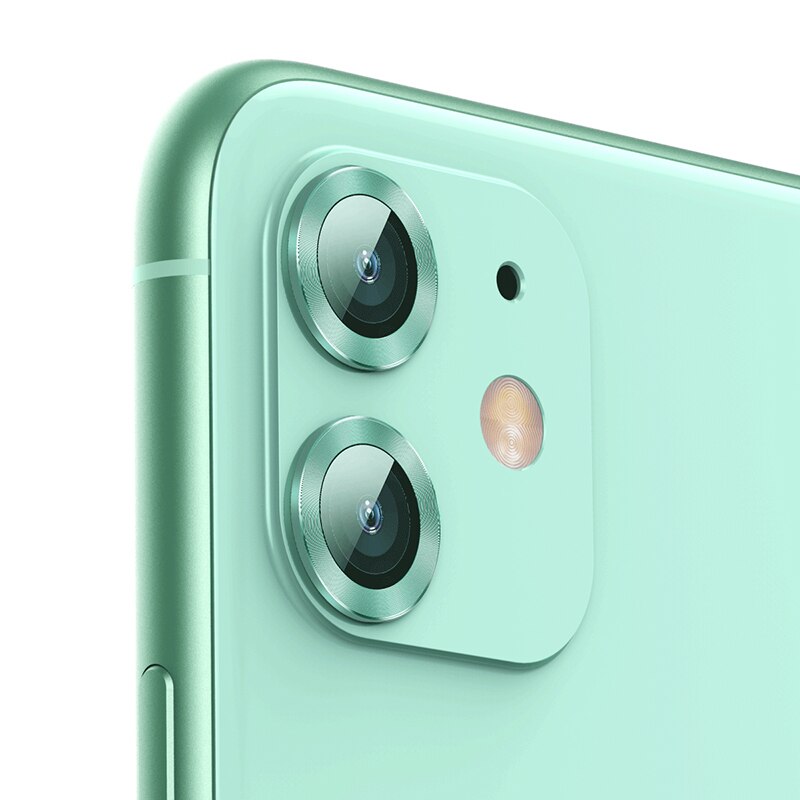 Baseus Camera Protector Voor Iphone 11 Pro Max Achteruitrijcamera Ring Lens Gehard Glas Protector Voor Iphone 11 Bescherming Case: Green for iP11