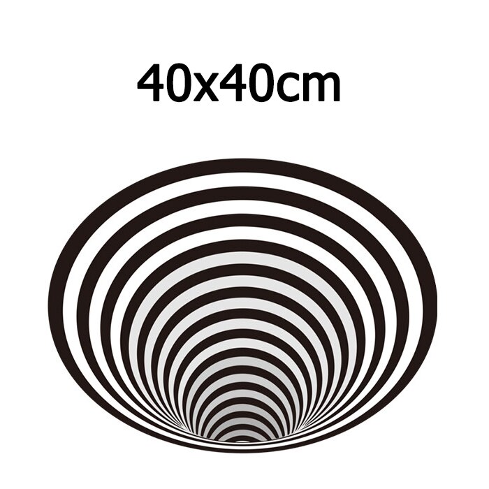 3D Vortex Illusion Tapijt Swirl Print Optische Illusie Gebieden Tapijt Tapijt Vloer Pad Antislip Deurmat Matten Voor Thuis decore: 40x40cm