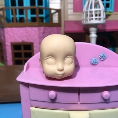 Mermaid doll head make-up accessories super beautiful face princess doll 15 cm cute doll: Black