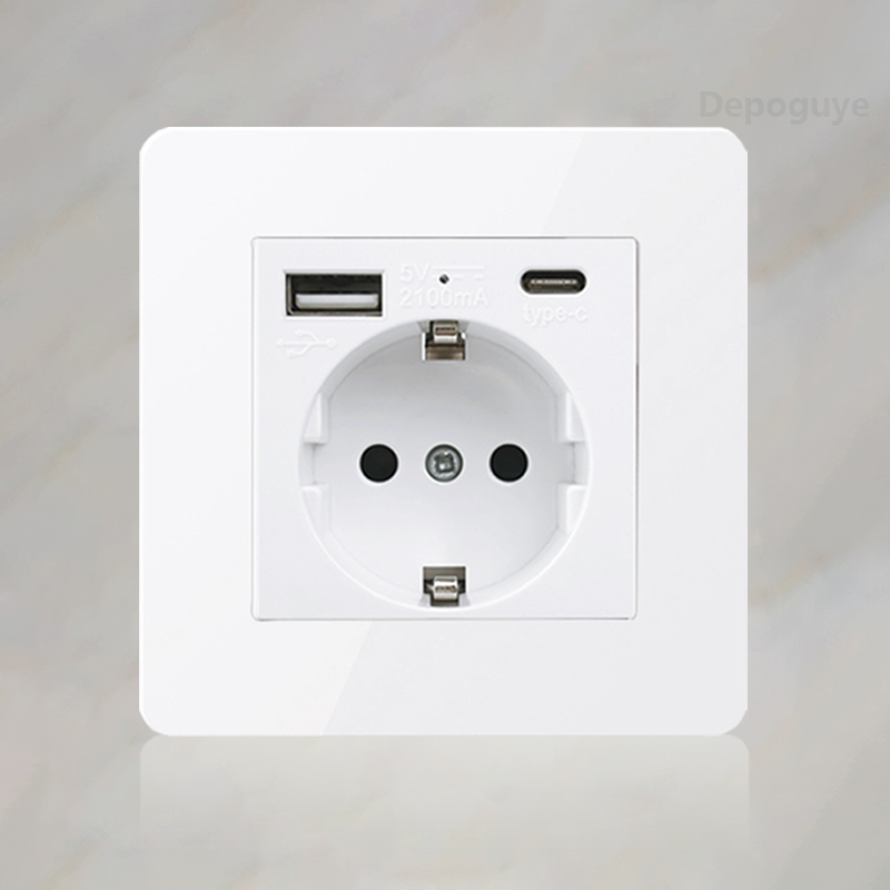 86 Type Retro White Wall Lamp Brass Lever Toggle Switch 1-4 Gang 2Way stainless steel EU FR UK Universal wall socket AC110-250V