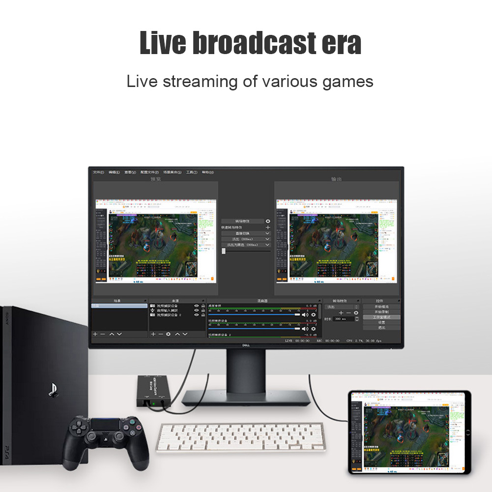 4K HD Computer Components for Loop Output Game Live Audio Grabber Teaching Video Card Universal Metal Recording Box