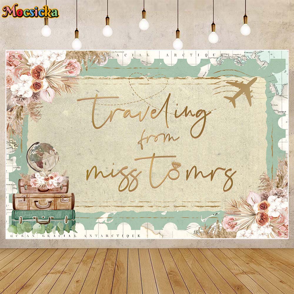 Mocsicka Bohemian Bruiloft Achtergrond Boho Bloem Pampa Gras Reizen Van Mevrouw Naar Mevrouw Bruids Douche Achtergrond Banner Photocall