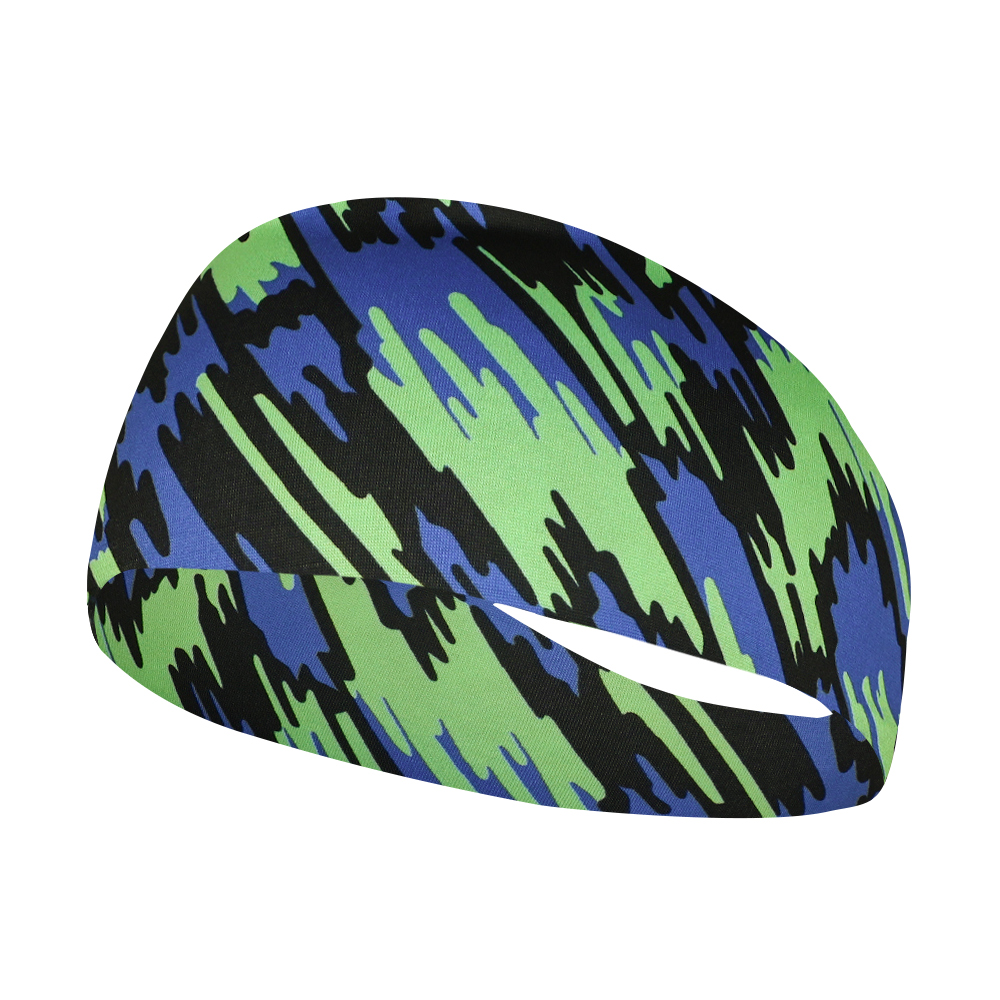 Jongens Meisjes Hoofdbanden Kids Sport Zweetbandjes Camo Elastische Atletische Wicking Haarbanden Voetbal Voetbal Workout Hardlopen Headwrap: Sky Blue