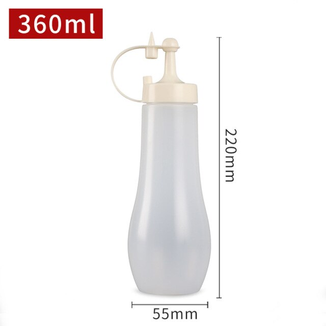 Würze Squeeze Flasche Sauce Squeeze Squirt Flasche für Küche Sirup Salat Dressing Öl Ketchup Container Food Dispenser: White-360ml