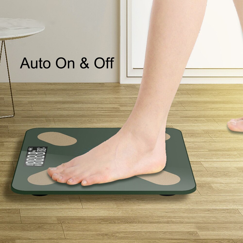 USB Smart Bluetooth APP Digital Weight Health Monitor Bathroom Body Fat Scale Portable Battery Powered Bluetooth APP Monitor