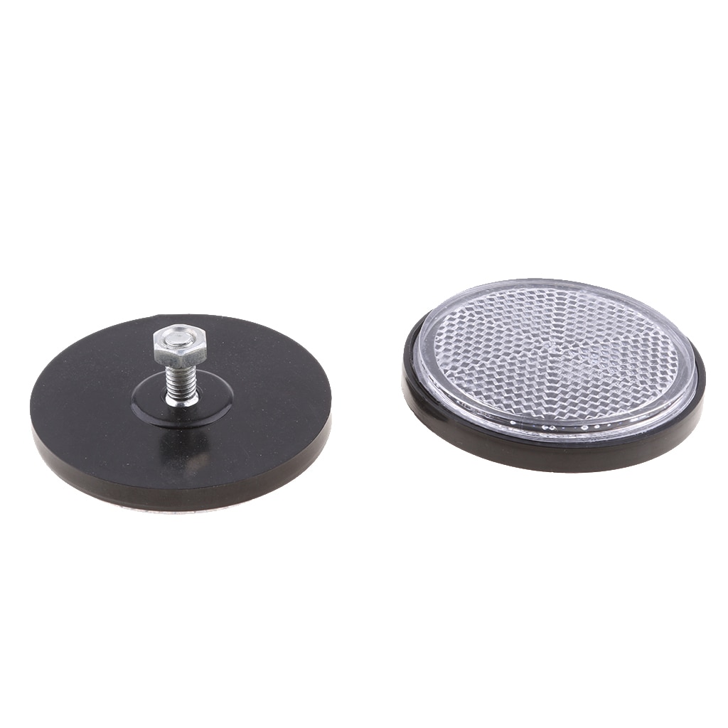 2 Pieces Round Reflectors Universal for Motorcycle Bikes ATV Dirt Bike Red Orange Blue