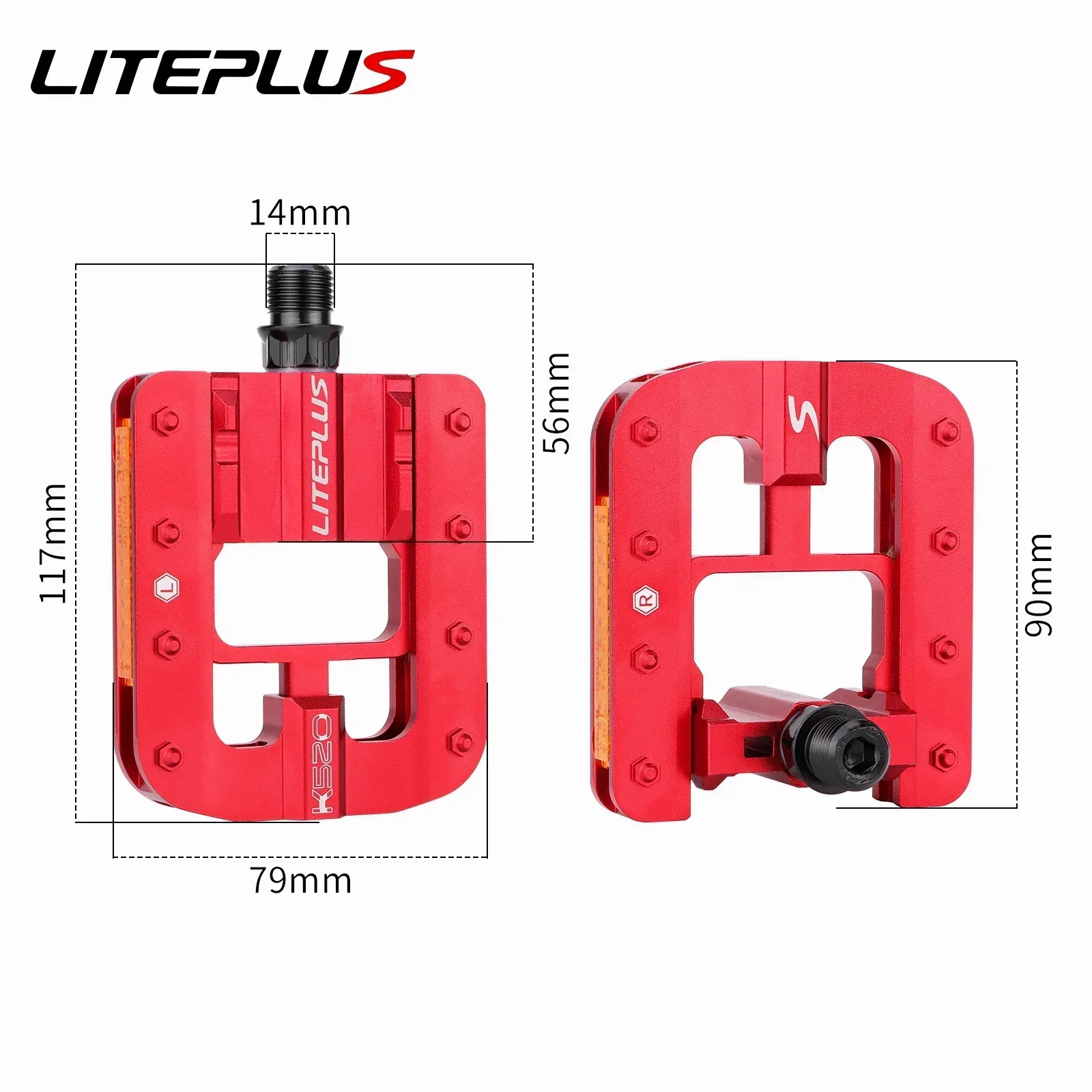 Liteplus Vouwfiets Pedalen Antislip Volledig aluminium Quick Vouwfiets Pedalen BMX Fiets Vouwpedalen Fietsonderdelen