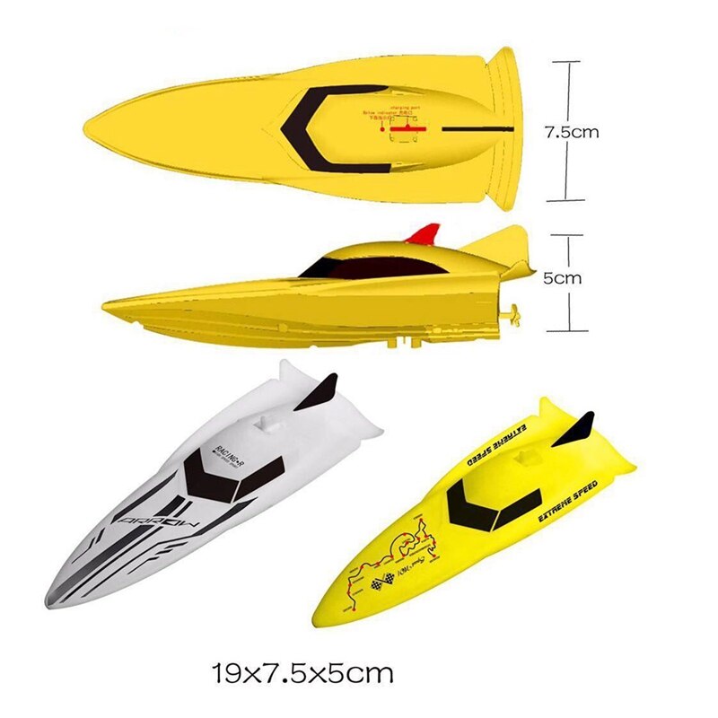 2.4G Mini Speedboot Rc Boot High Speed Afstandsbediening Boot Navigatie Model Voor Kinderen Speelgoed Geel