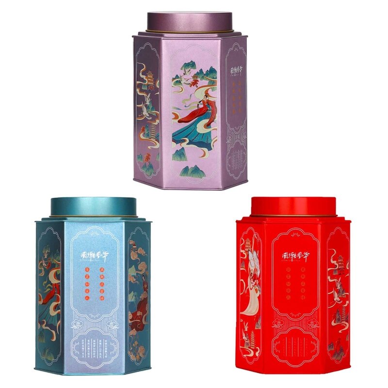Tea Airtight Container Chinese Style Exquisite Tinplate Storage Tank Tea Packaging White Tea Longjing Black Tea Tin Cans